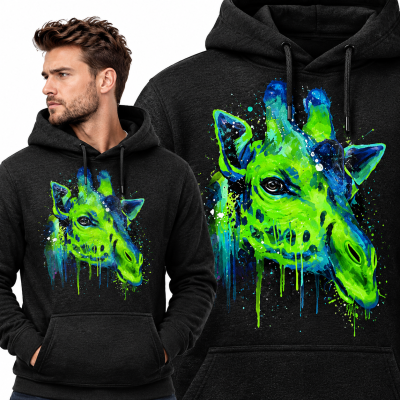 BLUZA Z KAPTUREM  ZWIERZĘTA   ŻYRAFA 1